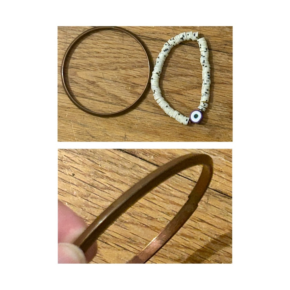 Brown and White Beaded Bracelets - Picture 3 of 6
